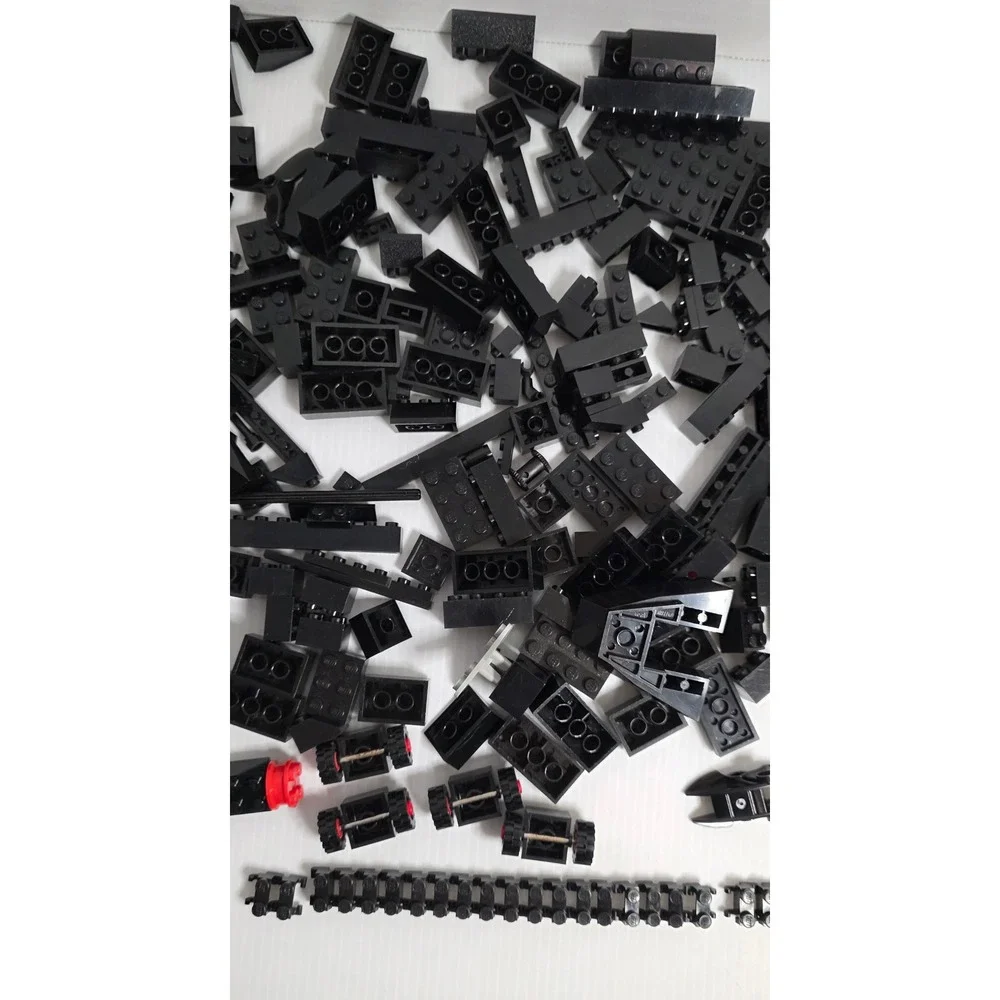 LEGO Black Bricks Lot Wheels Treads‎ Bridge Parts Mixed Bulk 0.75 lb